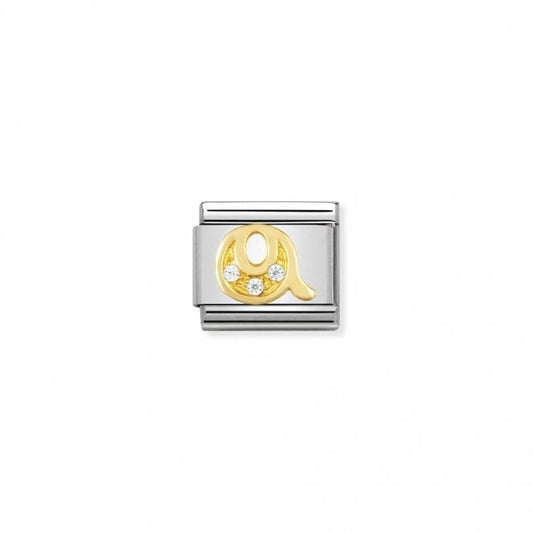 Classic Gold CZ Q Letter Charms