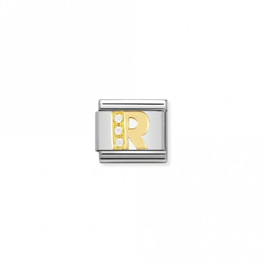 Classic Gold CZ R Letter Charms