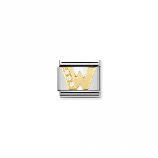 Classic Gold CZ W Letter Charms