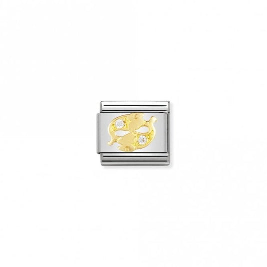 Classic Gold CZ Pisces Zodiac Charms