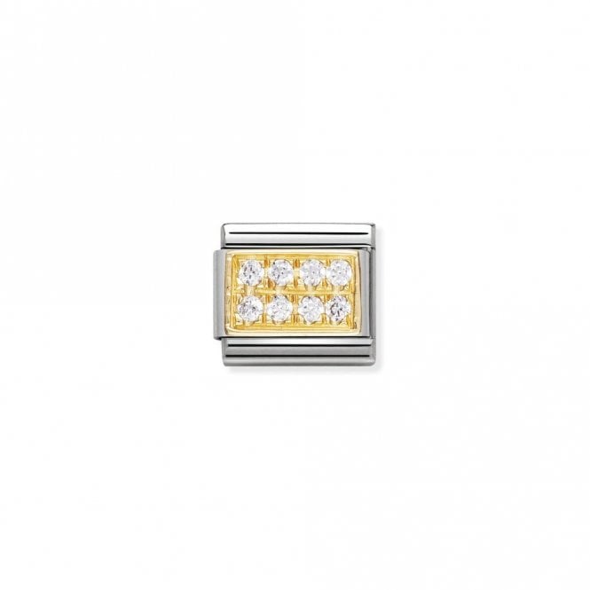 Classic Gold CZ Pave White Sparkly Charms