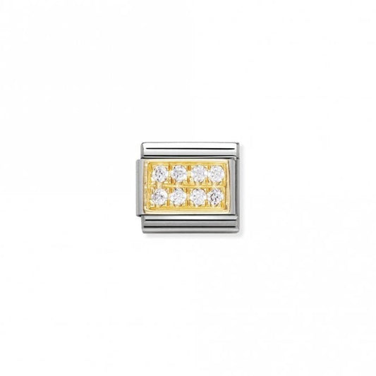 Classic Gold CZ Pave White Sparkly Charms
