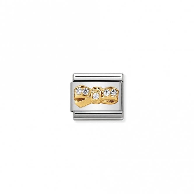 Classic Gold CZ Bow Cherie Fashion & Fun Charms