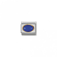 Classic Gold Oval Lapis Stone Sparkly Charms
