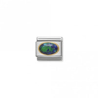 Classic Gold Green Opal Stone Sparkly Charms