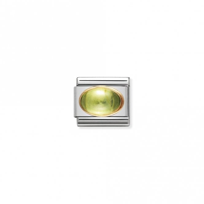 Classic Gold Oval Peridot Stone Sparkly Charms
