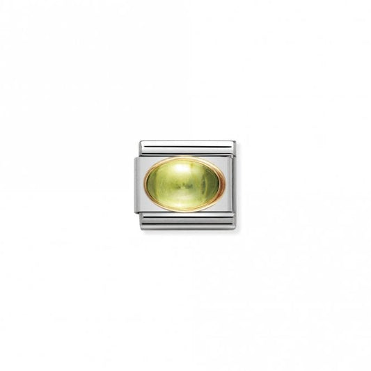 Classic Gold Oval Peridot Stone Sparkly Charms