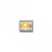 Classic Gold Oval Citrine Stone Sparkly Charms