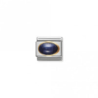 Classic Gold Oval Sapphire Stone Sparkly Charms