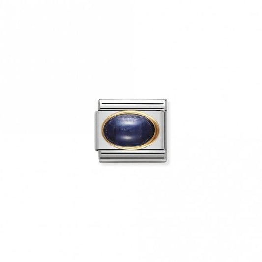 Classic Gold Oval Sapphire Stone Sparkly Charms