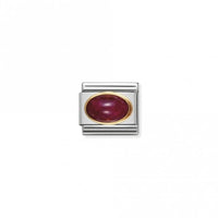 Classic Gold Oval Ruby Stone Sparkly Charms