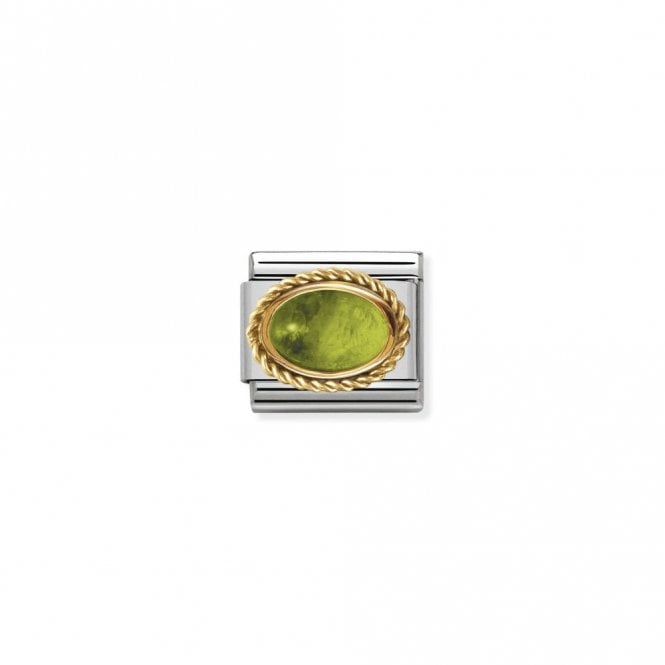 Classic Gold Oval Peridot Stone Sparkly Charms