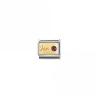 Classic Gold January Garnet Birthday & Birthstone Charms