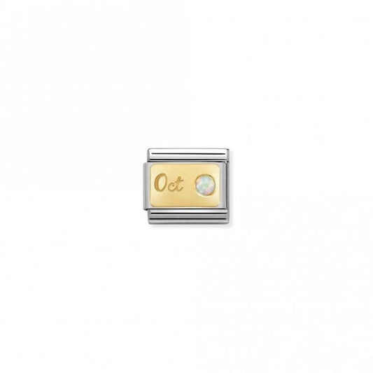 Classic Gold October White Opal Birthday & Birthstone Charms