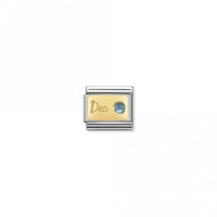 Classic Gold December Light Blue Topaz Birthday & Birthstone Charms