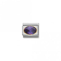 Classic Gold CZ Facetted Purple Sparkly Charms