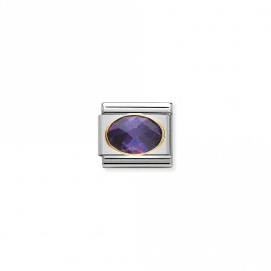 Classic Gold CZ Facetted Purple Sparkly Charms