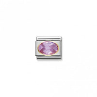 Classic Gold CZ Facetted Pink Sparkly Charms