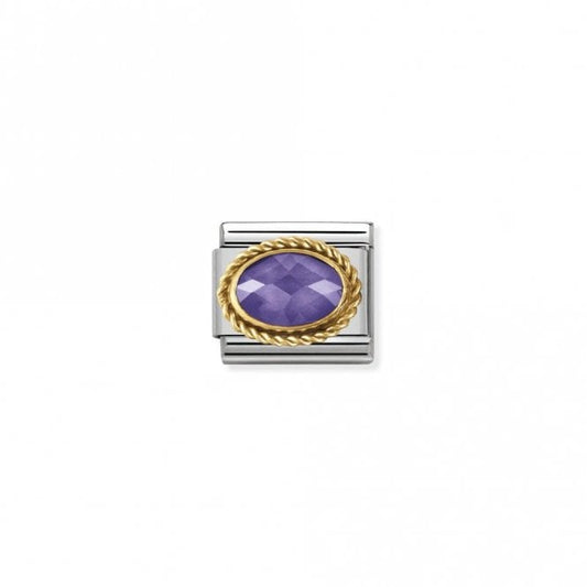Classic Gold CZ Facetted Purple Sparkly Charms