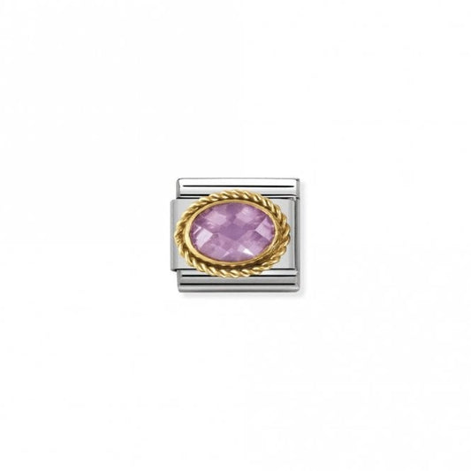 Classic Gold CZ Facetted Pink Sparkly Charms