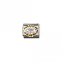 Classic Gold CZ Facetted White Sparkly Charms
