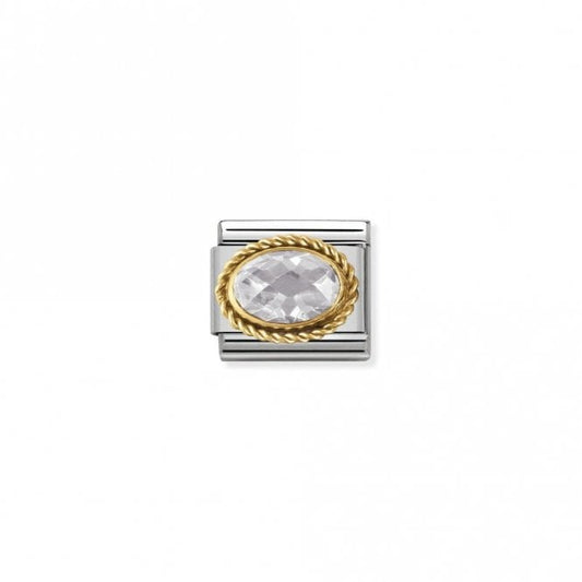 Classic Gold CZ Facetted White Sparkly Charms