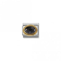 Classic Gold CZ Facetted Black Sparkly Charms