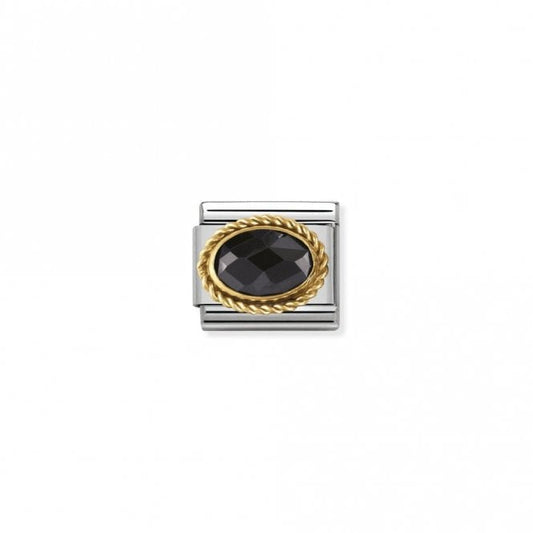 Classic Gold CZ Facetted Black Sparkly Charms