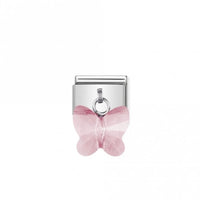 Classic Silver Pink Butterfly Animal Charms