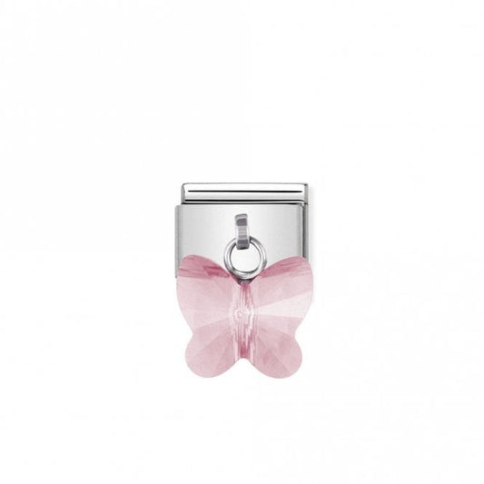 Classic Silver Pink Butterfly Animal Charms