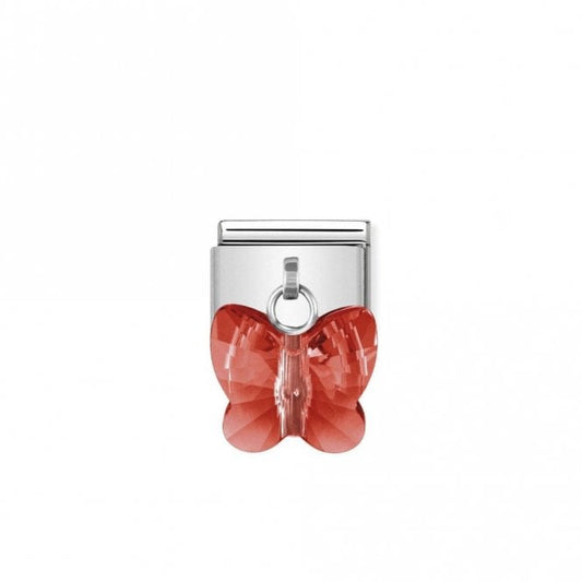 Classic Silver Red Butterfly Animal Charms