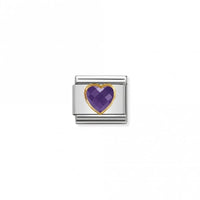 Classic Gold CZ Facetted Purple Heart Love & Hearts Charms