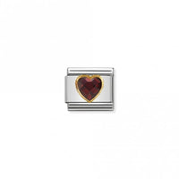 Classic Gold CZ Facetted Red Heart Love & Hearts Charms