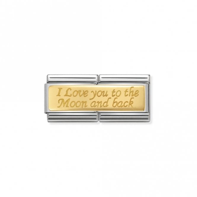 Gold Double To The Moon and Back Love & Hearts Charms