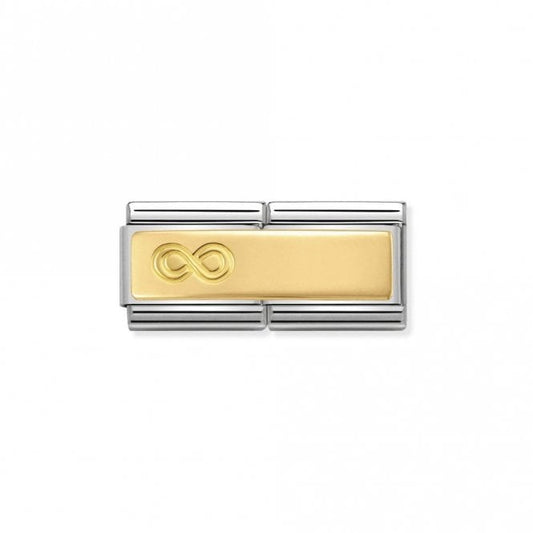 Classic Gold Engravable Double Plate Infinity Loop Charms