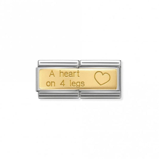 Gold Double A Heart On 4 Legs Animal Charms