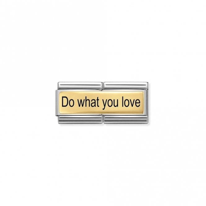 Gold Double Engraved Do What You Love Love & Hearts Charms