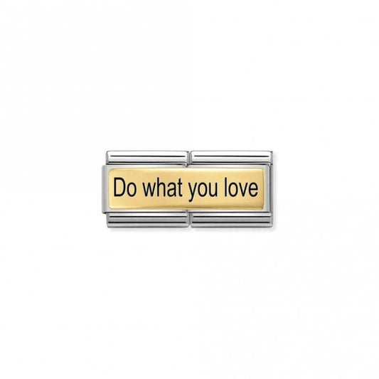 Gold Double Engraved Do What You Love Love & Hearts Charms