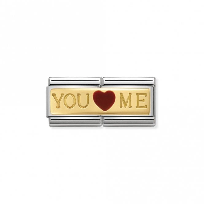 Gold and Enamel Double You and Me Love & Hearts Charms