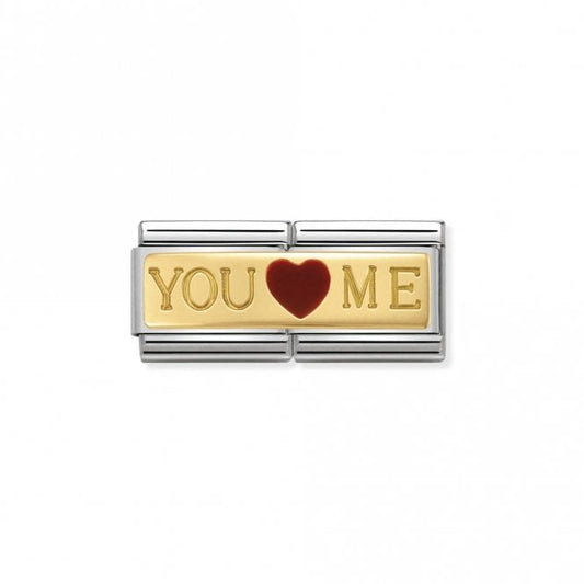 Gold and Enamel Double You and Me Love & Hearts Charms