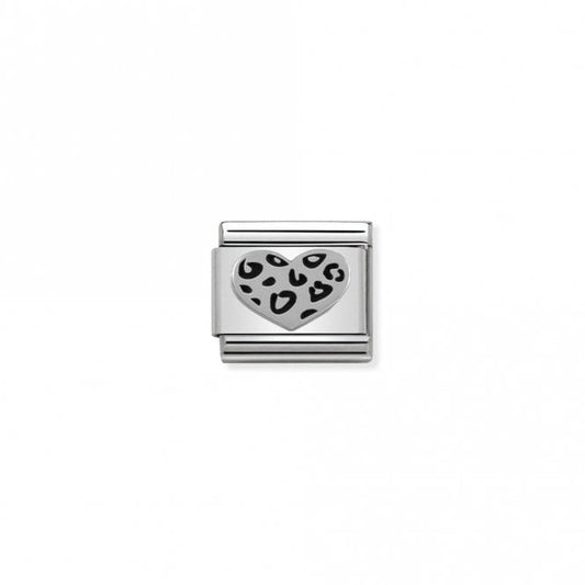 Classic Silver Leopard Heart Love & Hearts Charms