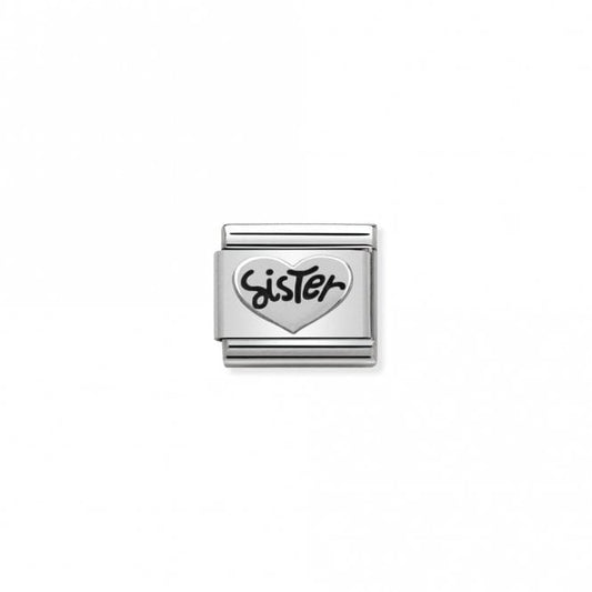 Classic Silver Sister Heart Friends & Family Charms