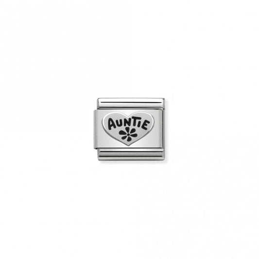 Classic Silver Auntie Heart Friends & Family Charms