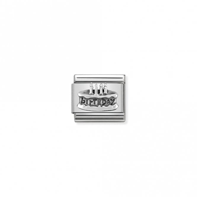 Classic Silver Birthday Cake Birthday & Birthstones Charms