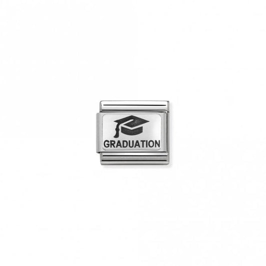 Nomination Classic Silver Graduation with Hat Graduation Charm