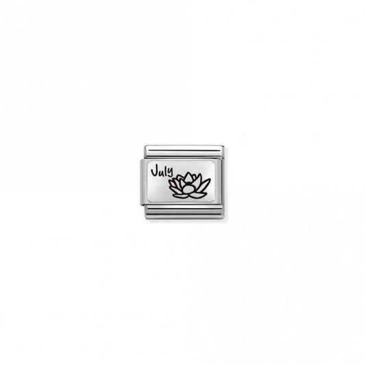 Classic Silver July Waterlily Flower Birthday & Birthstone Charms