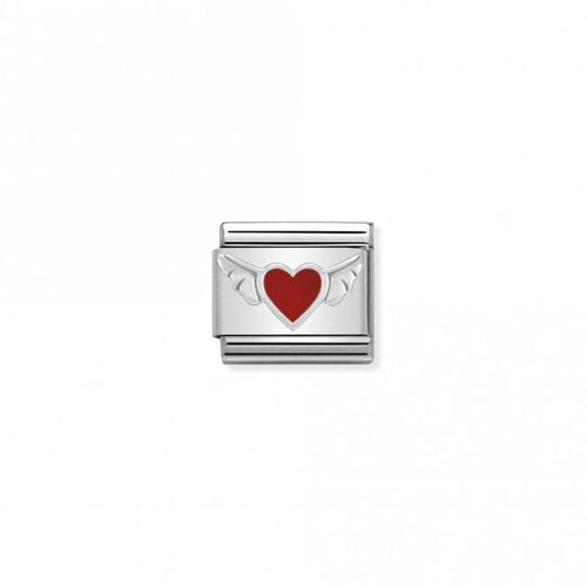 Classic Silver Heart with Wings Love & Hearts Charms