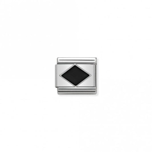 Classic Silver Black Rhombus Fashion & Fun Charms