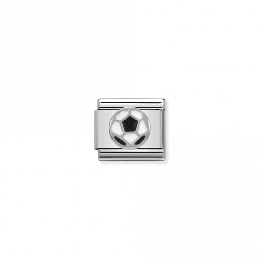 Classic Silver Black-White Football Sports & Hobbies Charms