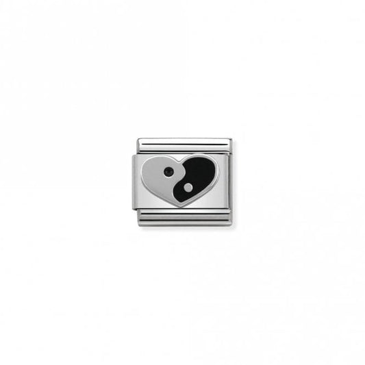 Classic Silver Ying Yang Heart Love & Hearts Charms